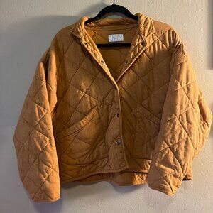 Z Supply Quilted Jacket - Size Small - Camel Brown